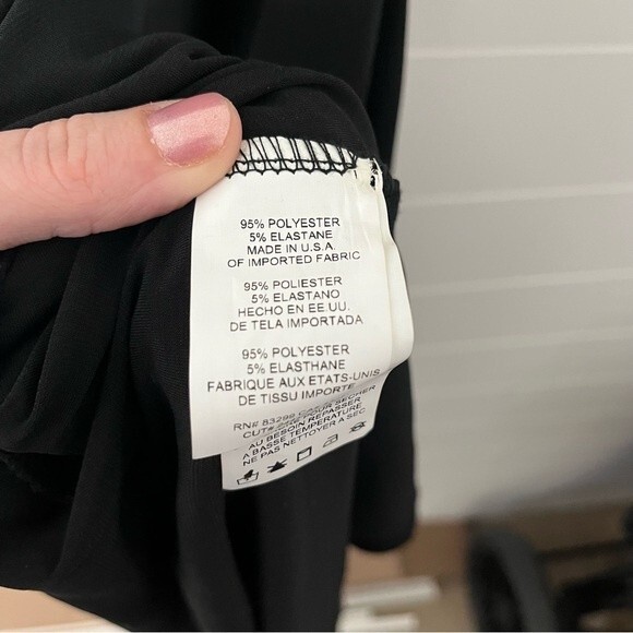 Jump Apparel Black Spaghetti Strap Maxi Cowl Neck High Slit Dress Size Large - Picture 3 of 8